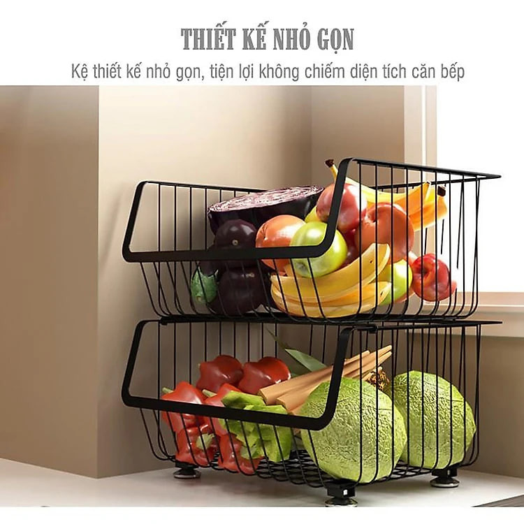 Kệ Để Rau Củ Quả Nhà Bếp, Giá Để Đồ Đa Năng, Kệ Để Đồ Nhà Bếp Sơn Tĩnh Điện Cao Cấp - Hàng Cao Cấp
