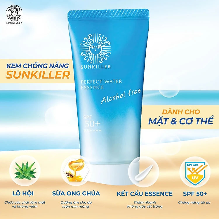 Kem Chống Nắng Sunkiller Kissme Perfect Water Essence Giảm Nhờn Bóng Da (50G)