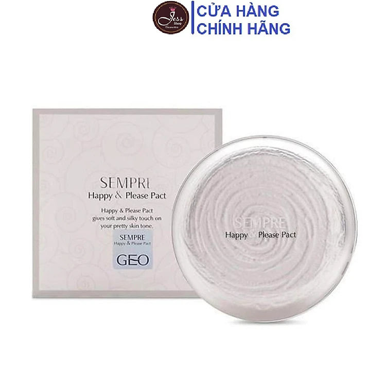 Phấn Phủ Dạng Nén Siêu Mịn GEO LAMY Sempre 22g Hộp Màu Trắng Hàn Quốc