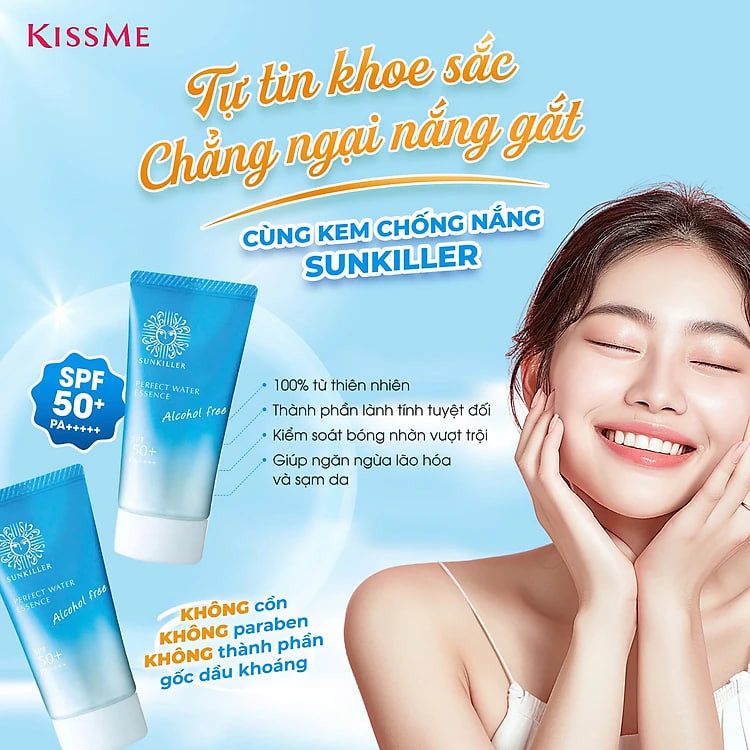 Kem Chống Nắng Sunkiller Kissme Perfect Water Essence Giảm Nhờn Bóng Da (50G)