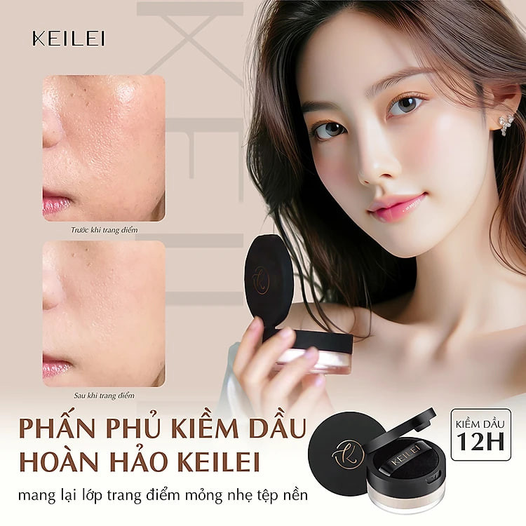 【NEW】PHẤN PHỦ KIỀM DẦU HOÀN HẢO KEILEI Super Perfect setting powder 8g