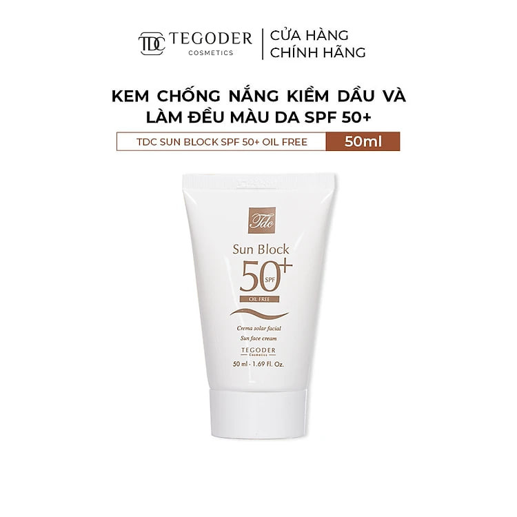 Kem chống nắng dành cho da dầu Tegoder Tdc Sun Block Spf 50+ Oil Free 50 ml Mã 9836