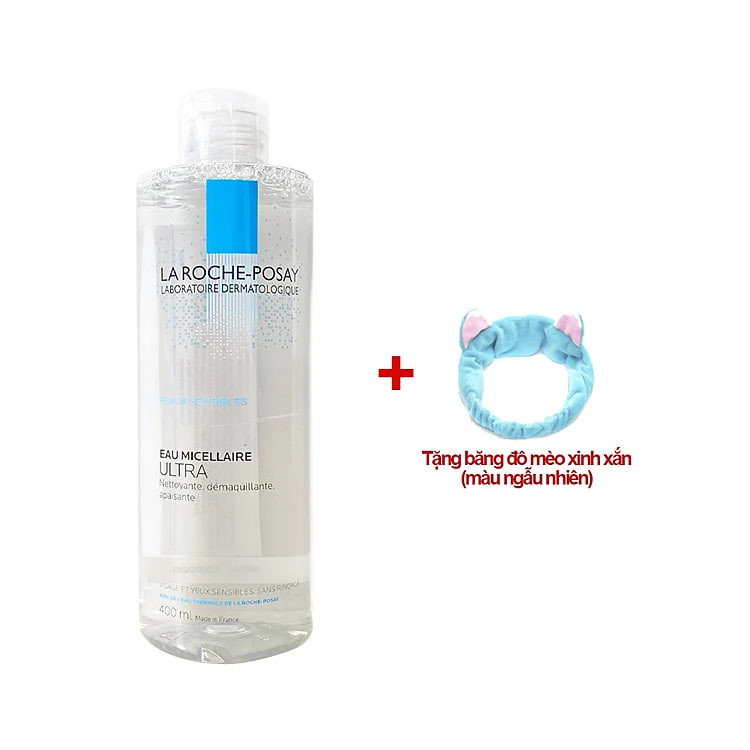 Nước Tẩy Trang Dành Cho Da Nhạy Cảm La Roche-Posay Micellar Water Ultra 400ml (Tặng băng đô mèo xinh xắn)