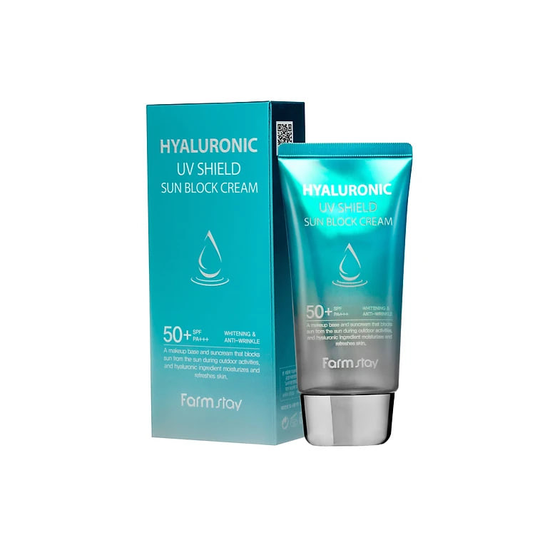 Kem chống nắng Farmstay Hyaluronic UV Shield Sun Block Cream 70g cấp ẩm, nâng tone da