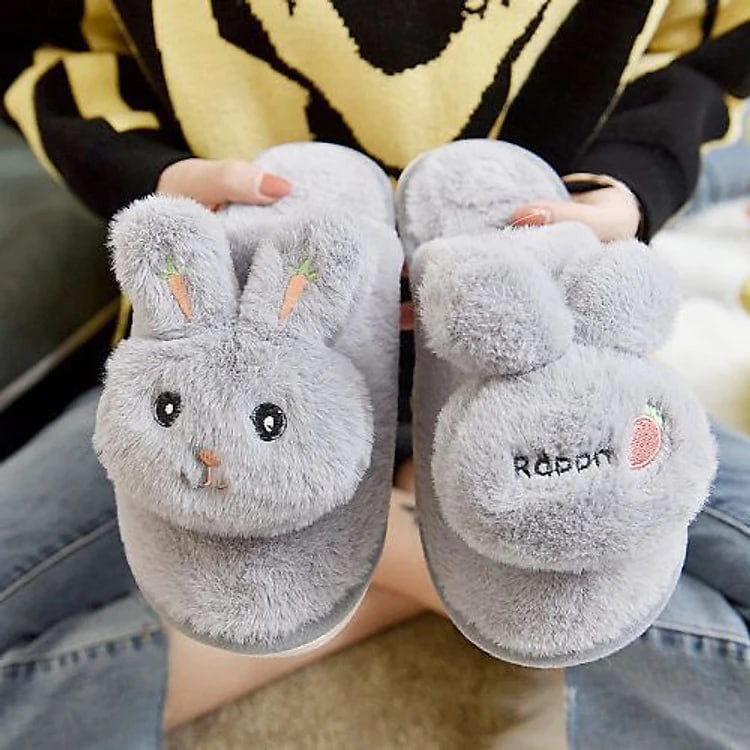 Dép lông hình thỏ Rabbit - Dép bông mùa đông cho nữ hoạt hình dễ thương ấm áp