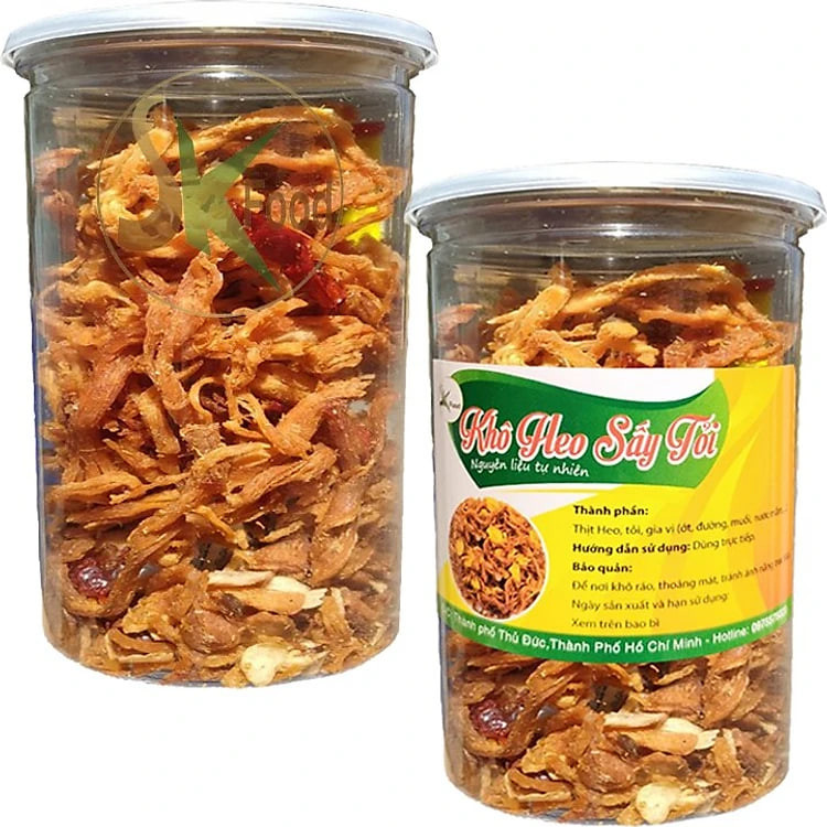 [Combo 2 Hũ] Khô Heo Sấy Tỏi Ớt Cao Cấp Mỗi Hũ 200G Hiệu SK FOOD
