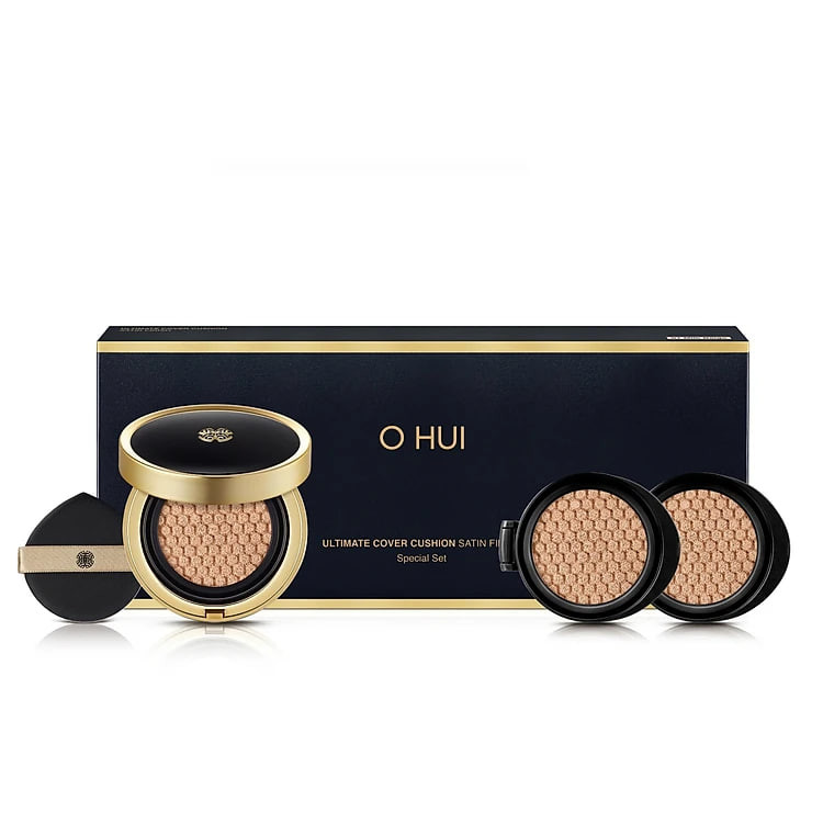 Bộ Phấn Nước Ohui Ultimate Cover Cushion Satin Special Set Tone 21 da sáng