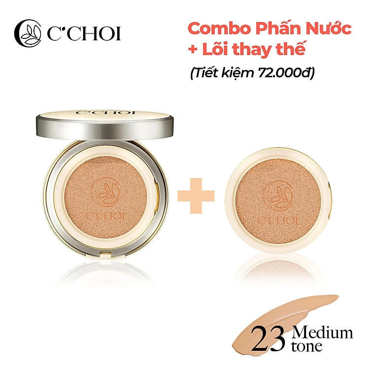 Combo Phấn Nước + Lõi Herbal DD Cushion 15g x 2, SPF 50