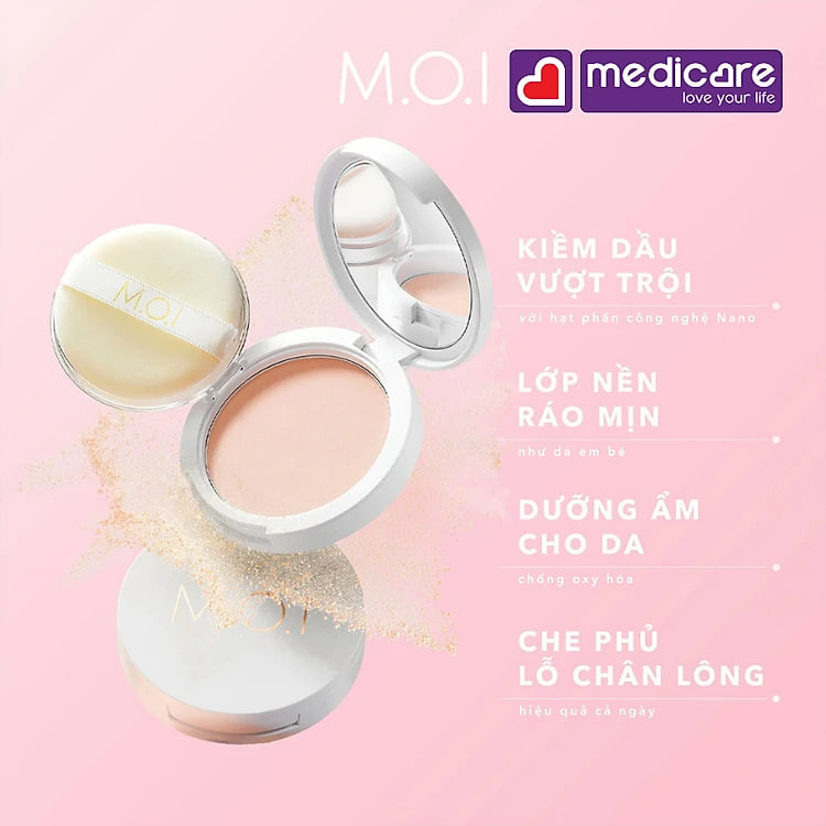 Phấn phủ kiềm dầu M.O.I baby skin powder 10g