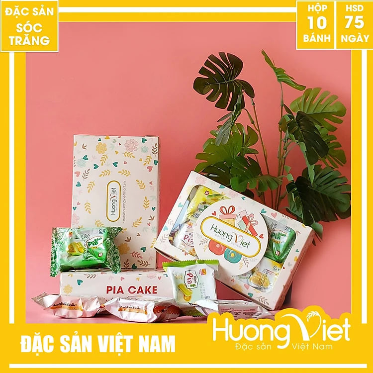 Combo Bánh pía kim sa Tân Huê Viên 10 bánh 10 vị khác nhau, bánh pía Sóc Trăng mini, đồ ăn vặt Sài Gòn