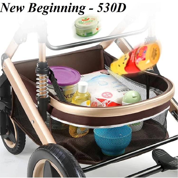 Luxury high quality folding 3 in 1 baby stroller. / Xe đẩy nôi em bé gấp gọn 3 trong 1 cao cấp.