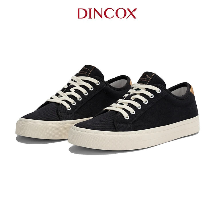 Giày Sneaker Nam Vải Canvas DINCOX E12 Black Đơn Giản Thanh Lịch