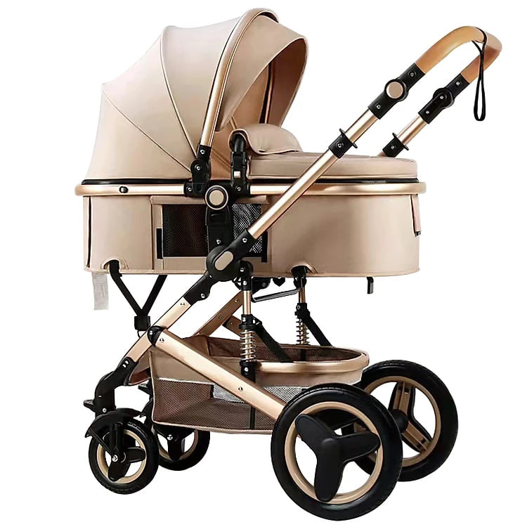Luxury high quality  folding 3 in 1 baby stroller. / Xe đẩy nôi em bé gấp gọn 3 trong 1 cao cấp.
