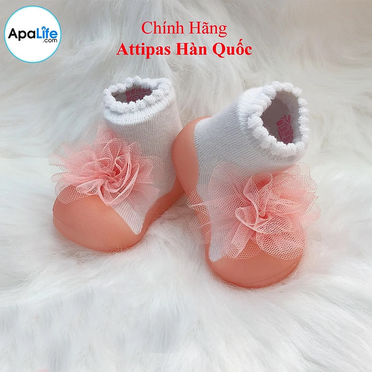 Attipas BNew Corsage - Hồng/ AT023 - Giày tập đi cho bé trai /bé gái từ 3 - 24 tháng nhập Hàn Quốc: đế mềm, êm chân & chống trượt