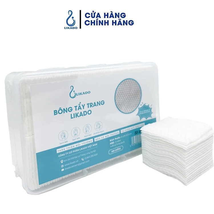 https://tiktokshop-seller-vn.com/Bông tẩy trang Likado hộp 400 miếng 100%  bông kích thước 5cmx6cm