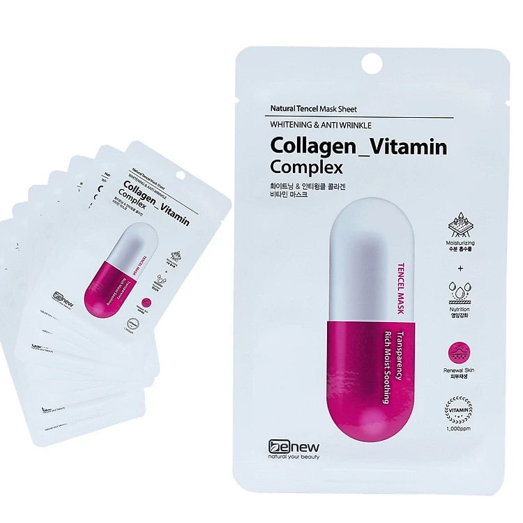 Bộ 10 đắp mặt nạ dưỡng da chiết xuất collagen hàn quốc benew ( 22ml/ gói)