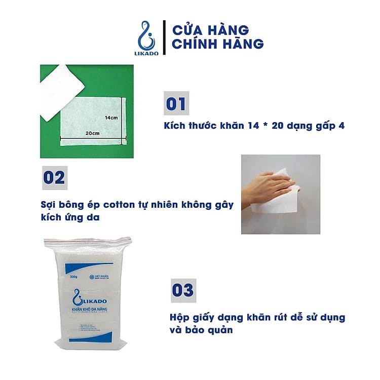 bông tẩy trang 222 miếng Likado (1 gói )