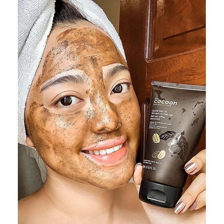 Cà phê Đắk Lắk làm sạch da chết mặt Cocoon 150ml giúp da sáng mịn da đều màu thuần chay