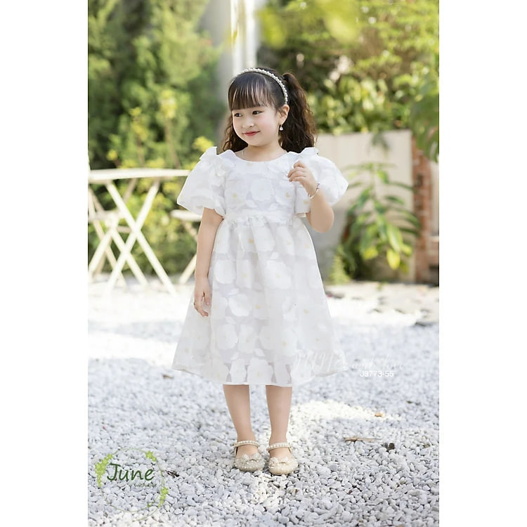 Đầm công chúa cho bé gái vân hoa hồng dự tiệc diện đi chơi đẹp size 10-40kg hàng thiết kế cao cấp