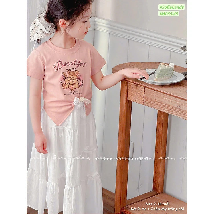 Set váy tiểu thư cho bé gái đi chơi đi học size 10-45kg hàng thiết kế cao cấp