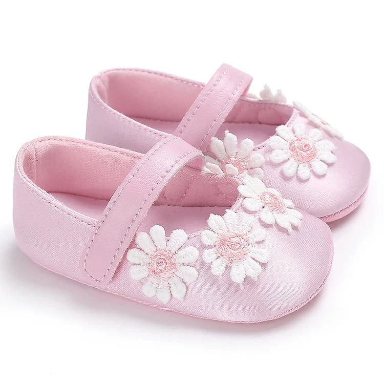 Giày vải tập đi cho bé gái 0 - 18 tháng họa tiết điểm hoa xinh xắn TD33