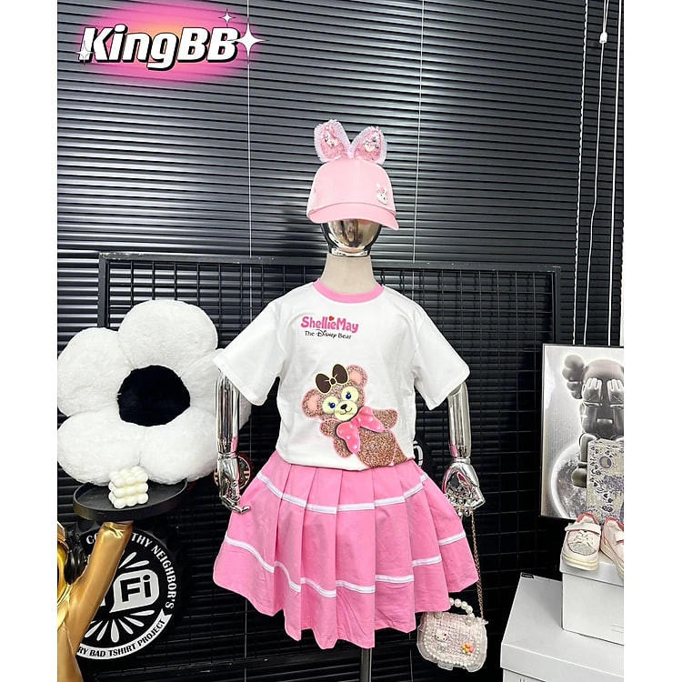 [MẪU MỚI] Đồ bộ bé gái, Bộ quần giả váy cho bé gái thể thao từ 20-40kg chất cotton mềm mịn mát