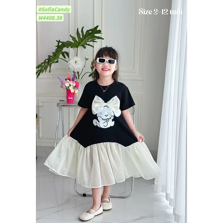Đầm váy công chúa cho bé gái babydoll Cinnamoroll size 12-42kg hàng thiết kế cao cấp