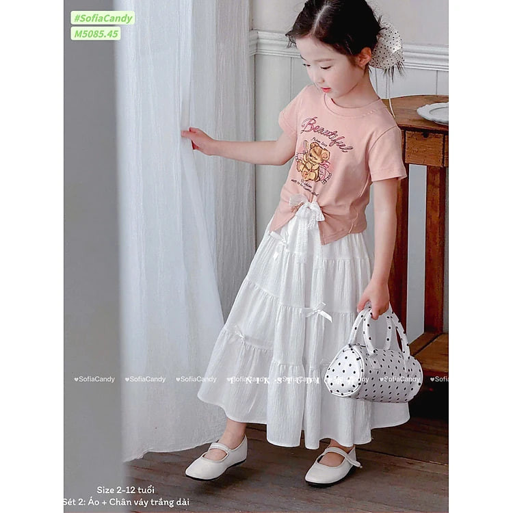 Set váy tiểu thư cho bé gái đi chơi đi học  size 10-45kg hàng thiết kế cao cấp
