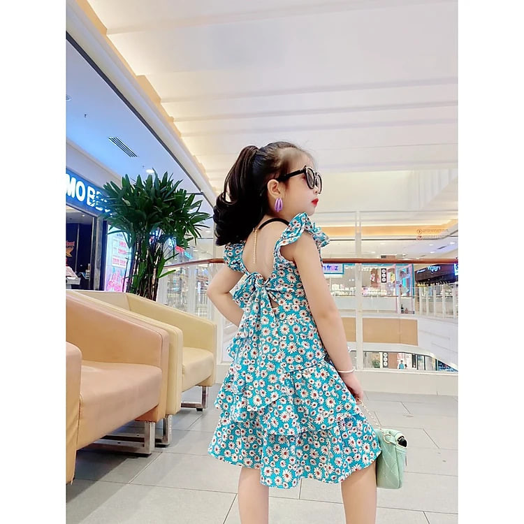 ĐẦM HOA HỞ LƯNG BÉ GÁI TỪ 25-33KG [SIÊU SALE] HÀNG THIẾT KẾ CAO CẤP