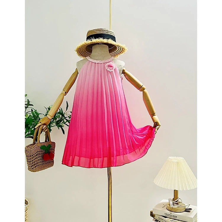 Đầm voan đi biển cho bé gái sắc màu cầu vồng size 20-40kg hàng thiết kế cao cấp