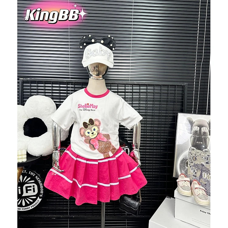 [MẪU MỚI] Đồ bộ bé gái, Bộ quần giả váy cho bé gái thể thao từ 20-40kg chất cotton mềm mịn mát