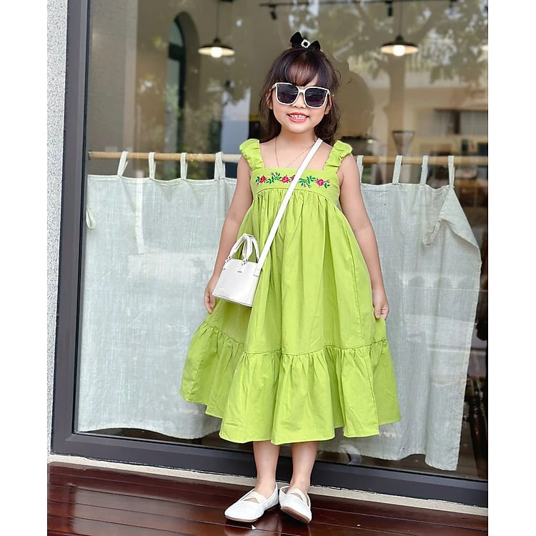 Váy đầm bé gái Xanh 2dây MS202137