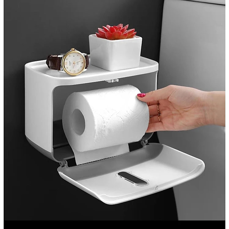 HỘP ĐỰNG KHĂN GIẤY VỆ SINH TREO TƯỜNG CẮT GIẤY TỰ ĐỘNG CAO CẤP - KHÔNG CẦN KHOAN TƯỜNG ỐC VÍT