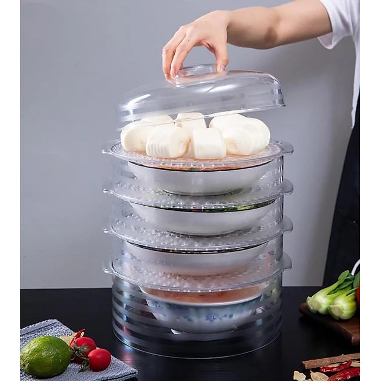 Lồng bàn trong suốt đựng thức ăn 5 tầng