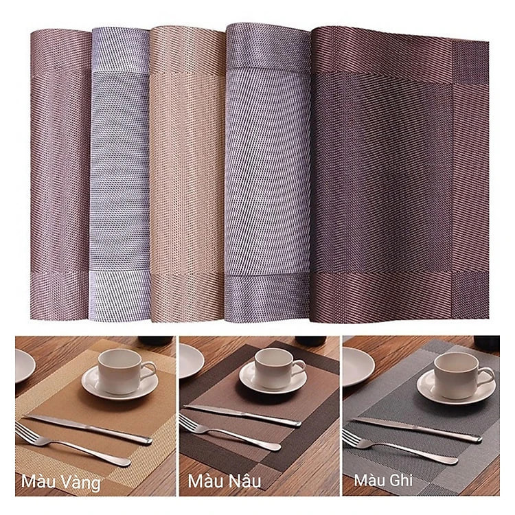 Combo 6 Tấm lót bàn ăn,LUXURY  tấm trải bàn ăn cách nhiệt sang chảnh sạch sẽ dễ vệ sinh KT 30x45cm