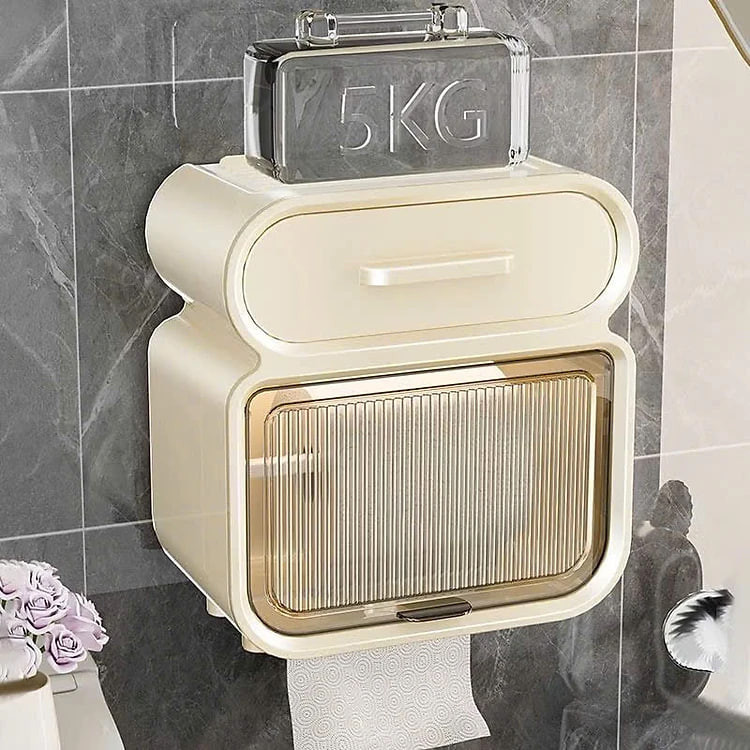 Hộp Đựng Khăn Giấy Cuộn Chống Thấm Nước Treo Tường Ngăn Kéo - Thiết Kế Không Đục Lỗ, Tiện Lợi, An Toàn - HÀNG CHÍNH HÃNG MINIIN