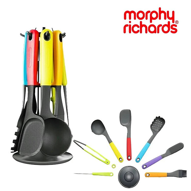 Bộ dụng cụ nấu bếp 7 món Morphy Richards RM1032, chất liệu silica gel và silicone chịu nhiệt cao, an toàn dễ vệ sinh