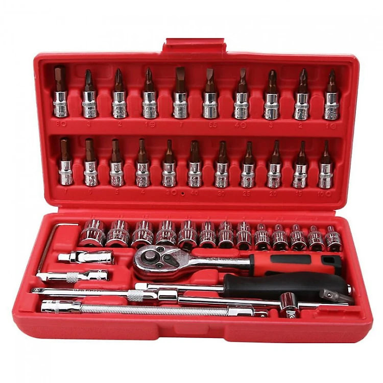 Bộ đồ nghề dụng cụ sửa chữa đa năng 46 món tiện ích, đa năng, dùng để sửa chữa xe cộ, đồ gia dụng trong gia đình - Hàng chính hãng