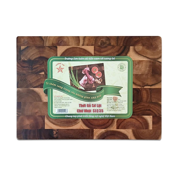 Thớt Chặt Hình Chữ Nhật SLC35 Gỗ Tràm Sớ Lật Sang Trọng - Đồ Gia Dụng Gỗ Nhà Bếp Thương Hiệu Trường Sơn