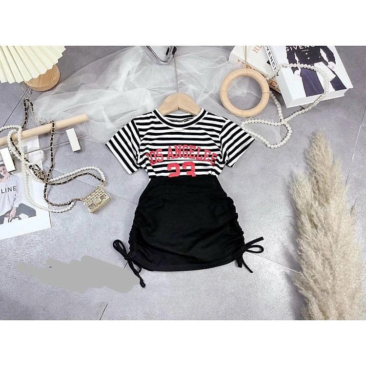 Quần áo bé gái, Set chân váy phối áo thun cực chất cho bé gái size 12-40kg hàng thiết kế cao cấp