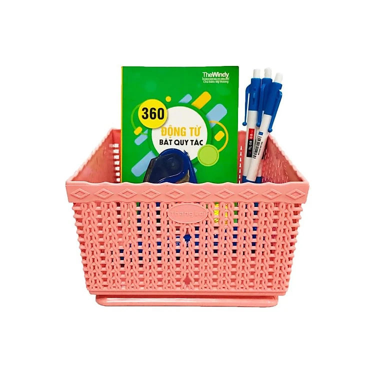 Rổ Vuông Size Nhỏ Bằng Nhựa, Đựng Trái Cây, Gia Vị, Văn Phòng Phẩm, Đồ Gia Dụng