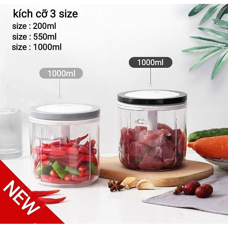 Dụng cụ máy xay tỏi ớt thịt và thực phẩm nhà bếp thông minh tiện lợi đa năng E1920 có nhiều size