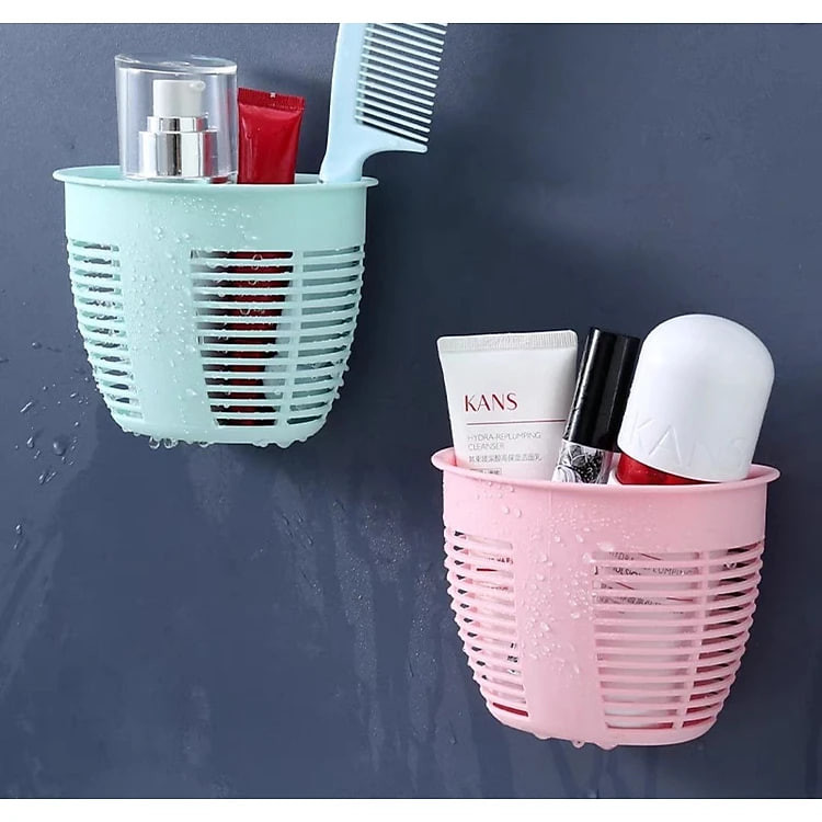 Giỏ rổ nhựa dán tường cao cấp đựng miếng rửa chén và nhiều vật dụng nhỏ như lược kéo bàn chải đũa thìa muỗng - rổ nhựa dán tường siêu dính không cần khoan tường bắt ốc vít