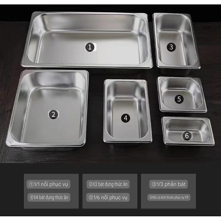 KHAY TOPPING INOX ĐỰNG THẠCH TRÀ SỮA ĐỒ ĂN BUFFET GIA ĐÌNH NHÀ HÀNG KHÁCH SẠN BẾP ĂN TẬP THỂ – CHẤT LIỆU CAO CẤP, SANG TRỌNG NHIỀU SIZE ĐA KÍCH THƯỚC