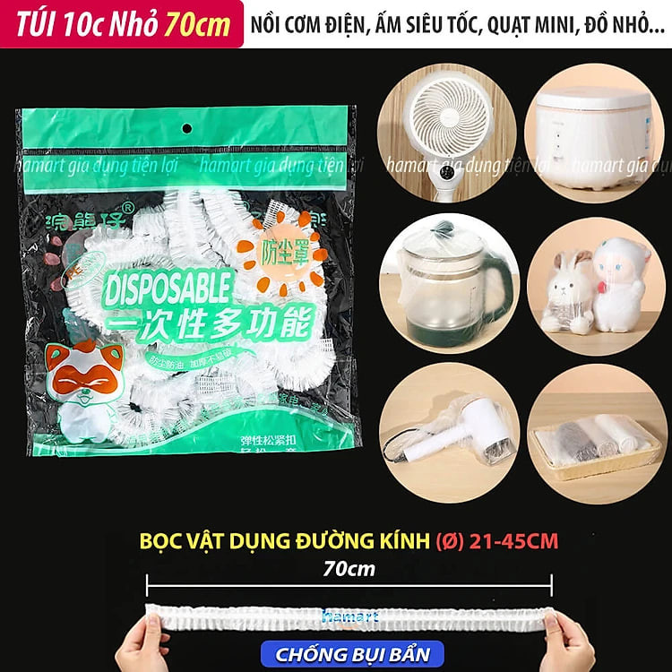 Túi 10 Màng Bọc Phủ Đồ Gia Dụng Chống Bụi Bọc Lồng Quạt Nồi Cơm Điện Lò Vi Sóng Bảo Quản Tiện Lợi
