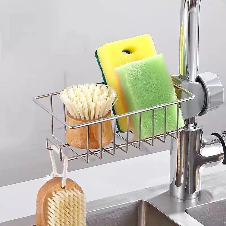 Giá Inox Treo Vòi Để Đồ Giẻ Rửa Chén, Bát, Miếng Cọ Xoong Nồi, Giúp Khu Bếp Luôn Khô Ráo, Sạch Sẽ, Tiện Dụng Trong Gia Đình. Takyhome 4008