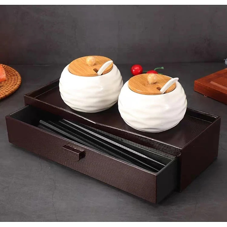 HỘP ĐỰNG MUỖNG ĐŨA ĐỂ GIA VỊ CÓ NGĂN KÉO – THIẾT KẾ SANG TRỌNG & TIỆN LỢI