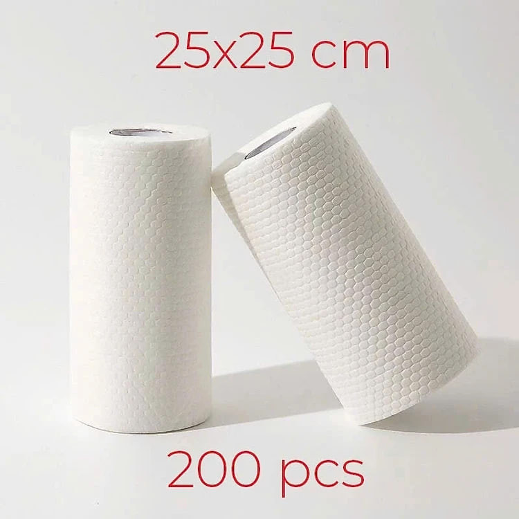 Khăn giấy cuộn đa năng lau bếp bát đĩa đồ gia dụng kích thước 20x25cm thấm hút tốt, dai khó rách, có thể tái sử dụng