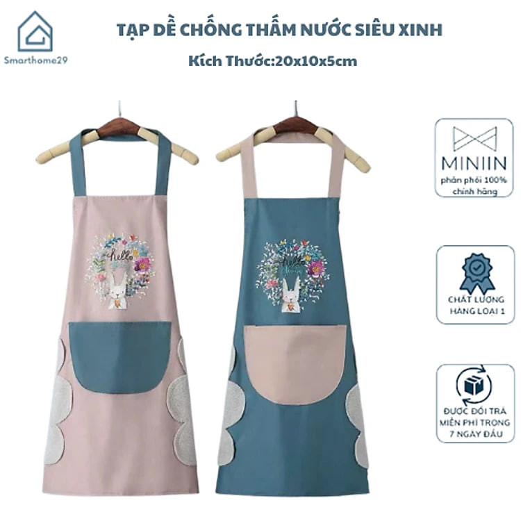 Tạp Dề Pha Chế Chống Thấm Nước, Dễ Dàng Vệ Sinh, Nấu Ăn Tiện Dụng - HÀNG CHÍNH HÃNG MINIIN
