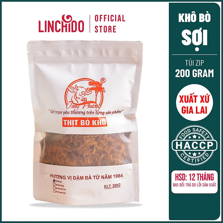 Khô Bò Sợi - Tùng Phương Du Ký - Túi Zip 200 GRAM